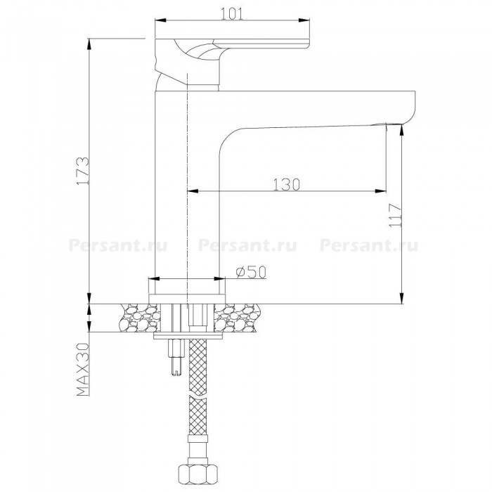 Смеситель для раковины Rossinka RS33 RS33-13 хром