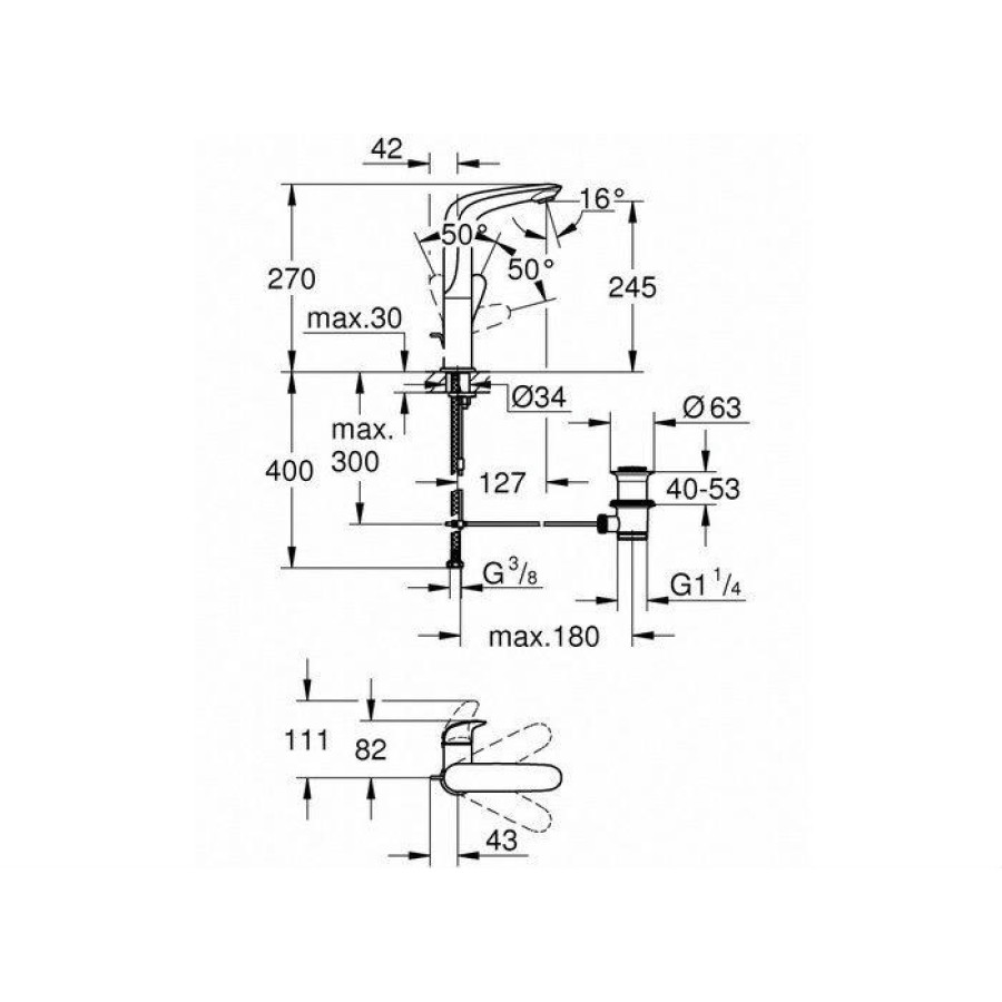 Смеситель для раковины Grohe Eurostyle 2015 Solid 23718003