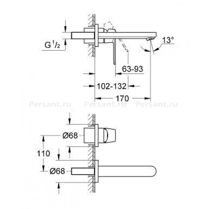 Смеситель для раковины GROHE Eurosmart Cosmopolitan 19381000 хром