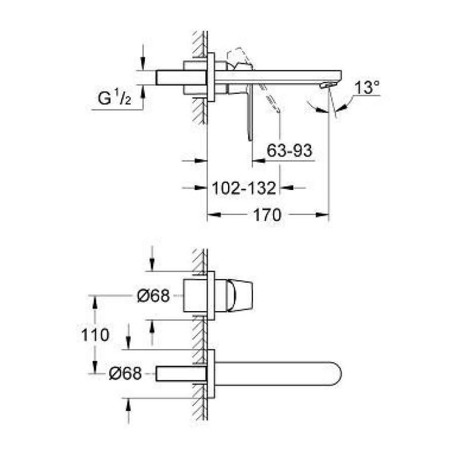 Смеситель для раковины GROHE Eurosmart Cosmopolitan 19381000