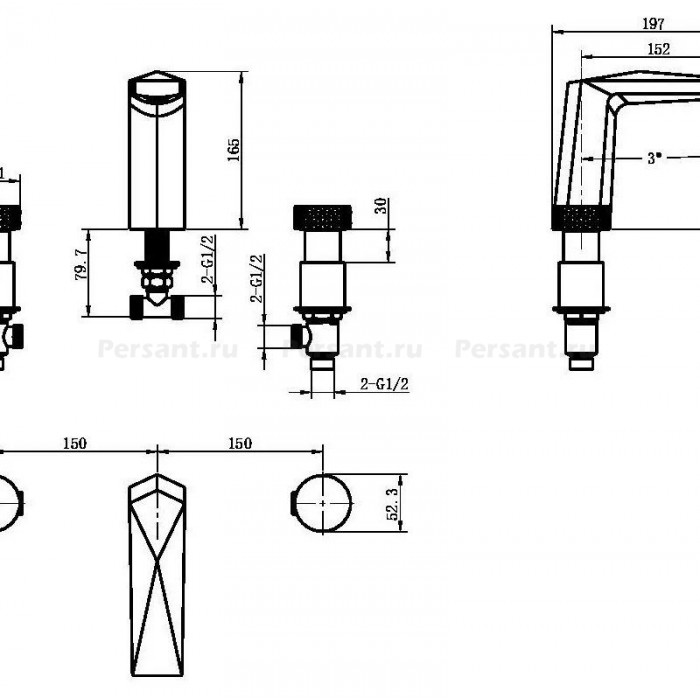 Смеситель для раковины Boheme Venturo 150-CR-DIAMOND хром
