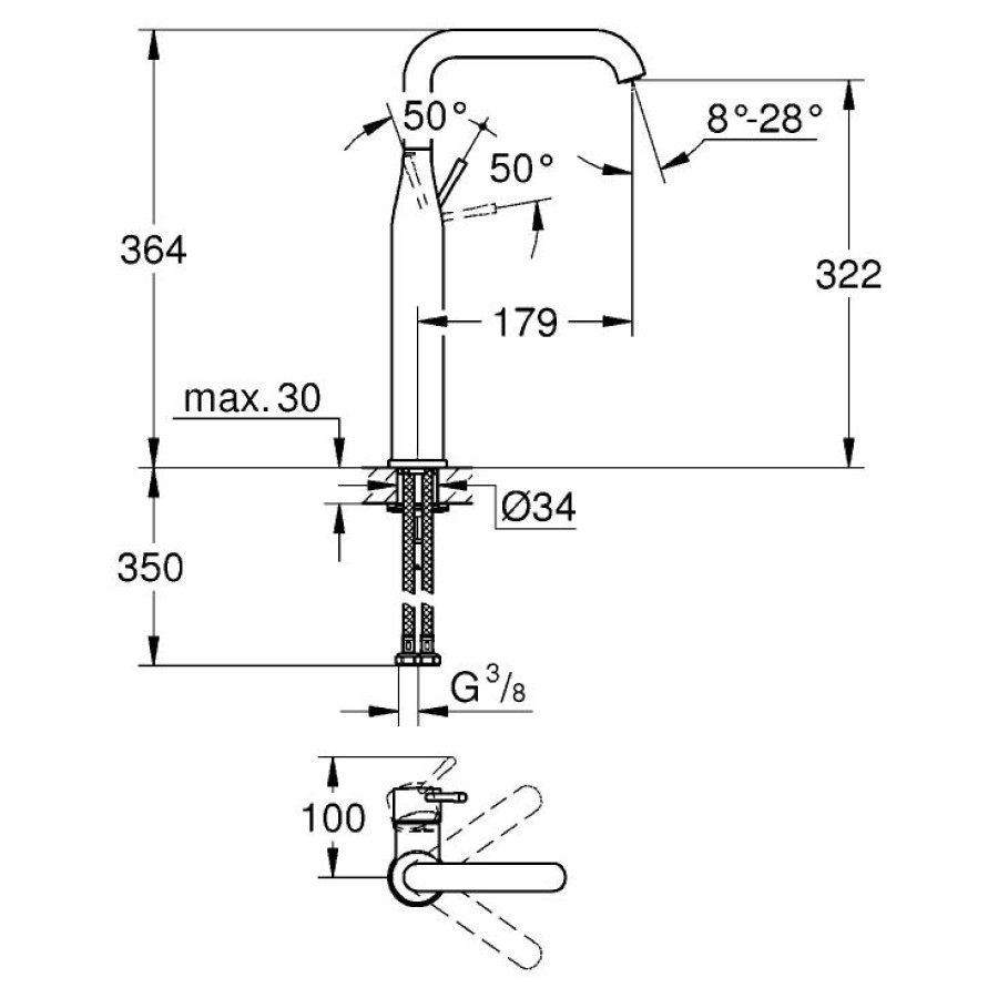 Смеситель для раковины Grohe Essence 32901001