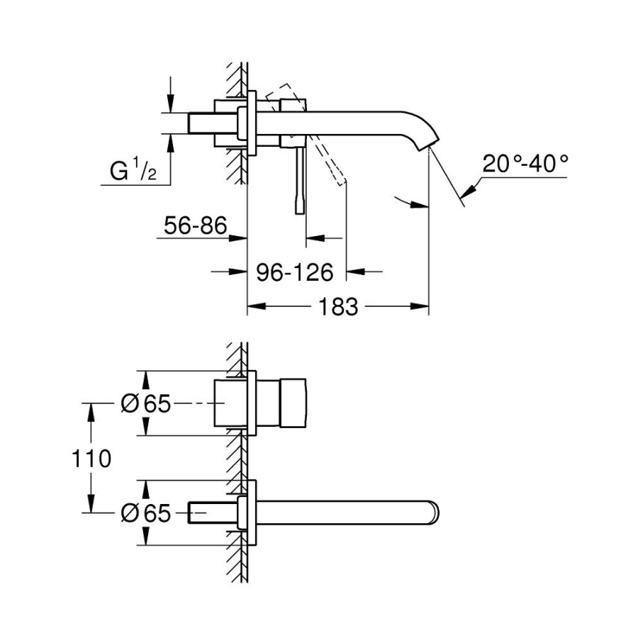 Смеситель для раковины GROHE Essence+ 19408GN1