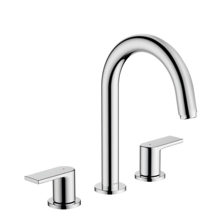 Смеситель для раковины hansgrohe Vernis Shape 71563000, на 3 отверстия, со сливным гарнитуром, хром