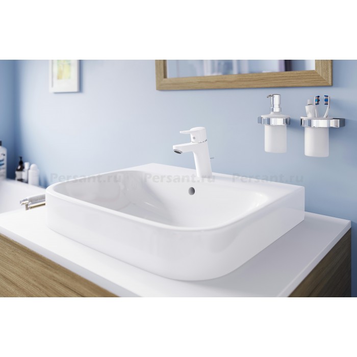 Смеситель для раковины Kludi PURE&EASY 372909165 с донным клапаном, белый/хром
