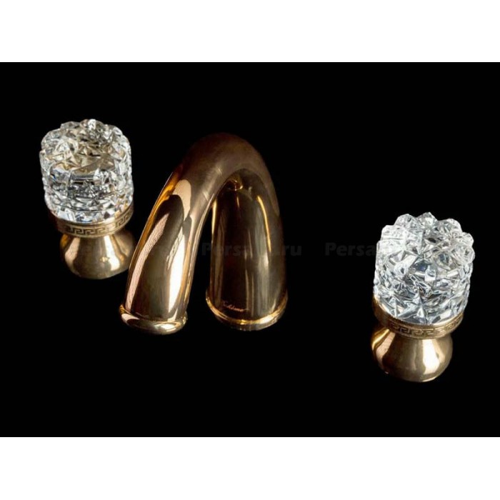 Смеситель для раковины Boheme Crystal 297-CRST золото глянцевое