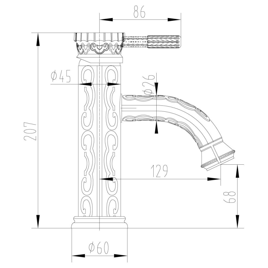 Смеситель для раковины Lemark Jasmine LM6606ORB