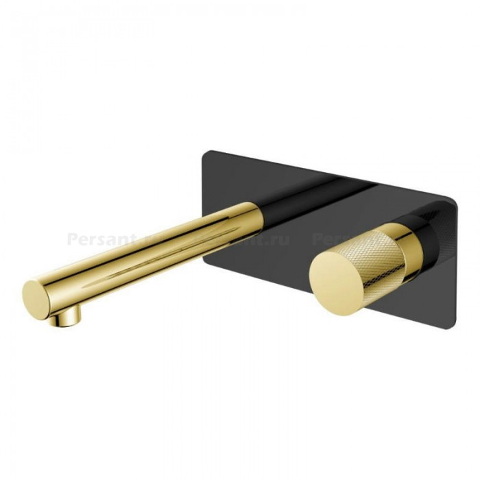Смеситель для раковины Boheme Stick 125-BG.2 встраиваемый, черный/золото