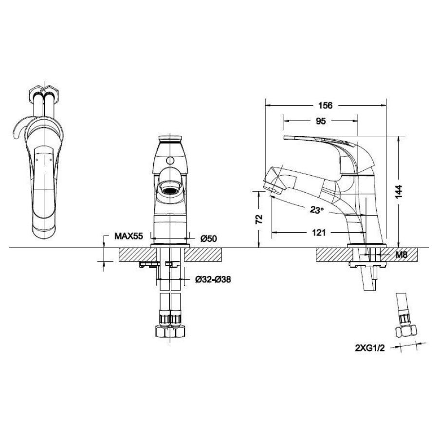 Смеситель для биде Bravat FIT F3135188CP-RUS