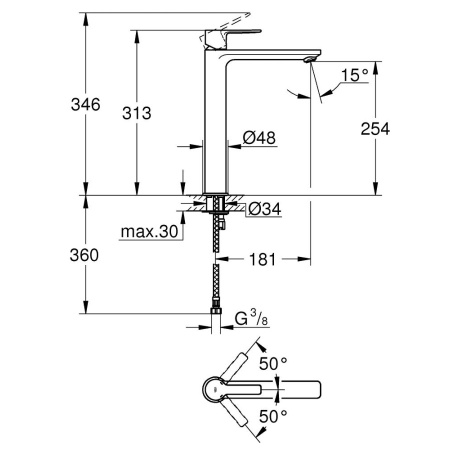 Смеситель для раковины GROHE Lineare 23405001