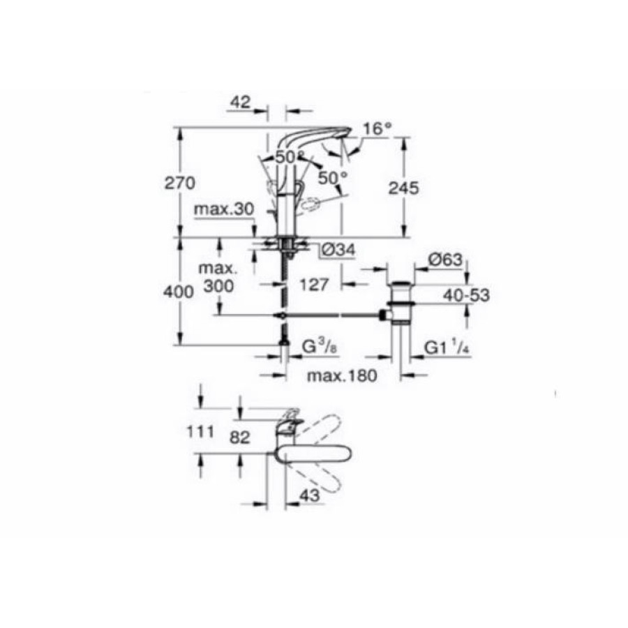 Смеситель для раковины Grohe Eurostyle 2015 23569003