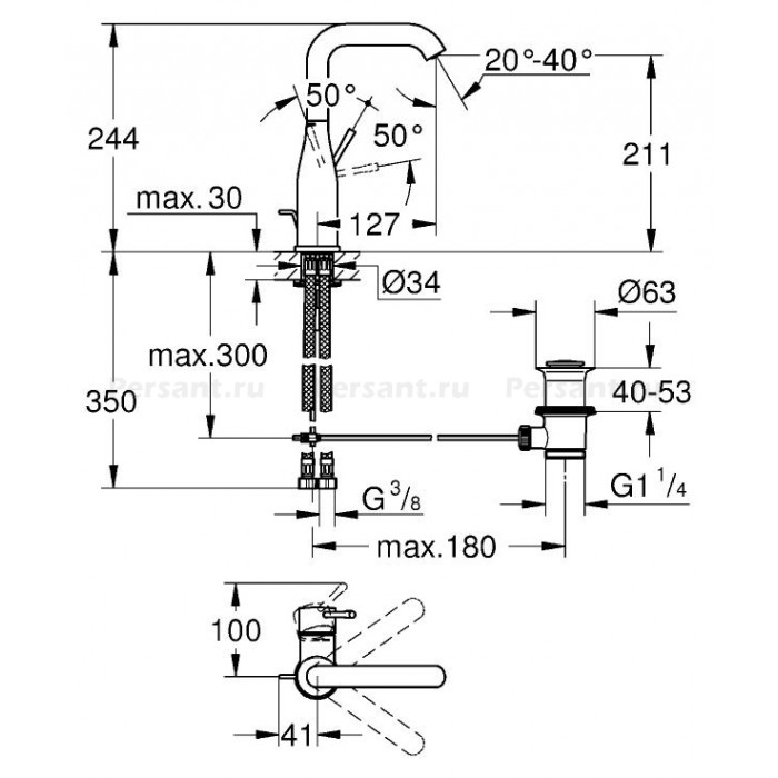 Смеситель для раковины Grohe Essence 32628001 хром