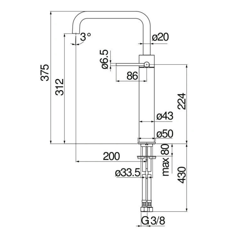 Смеситель для раковины Nobili Velis VE125158/3FLP чёрный глянец