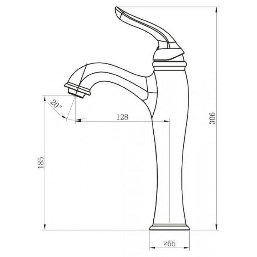 Смеситель для накладной раковины BelBagno Tiffany TIF-LMC-CRM