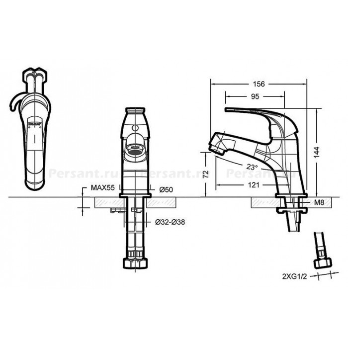 Смеситель для раковины Bravat FIT F1135188CP-RUS хром