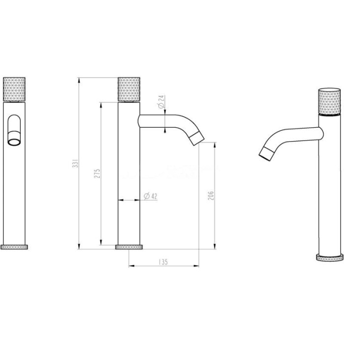 Смеситель для раковины Boheme Stick 122-CRG