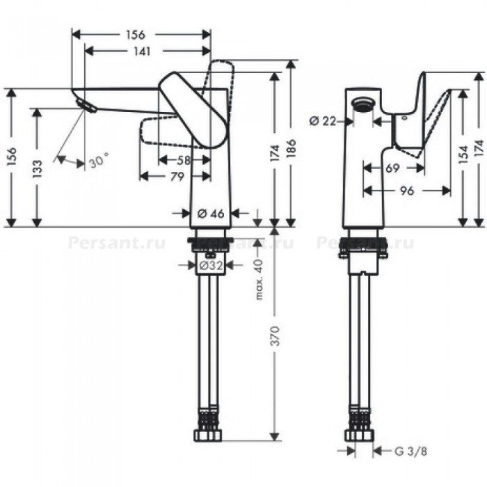 Смеситель для раковины hansgrohe Talis E 150 71755000 хром