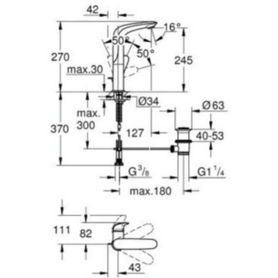 Смеситель для раковины Grohe Eurostyle 2015 Solid 23718LS3