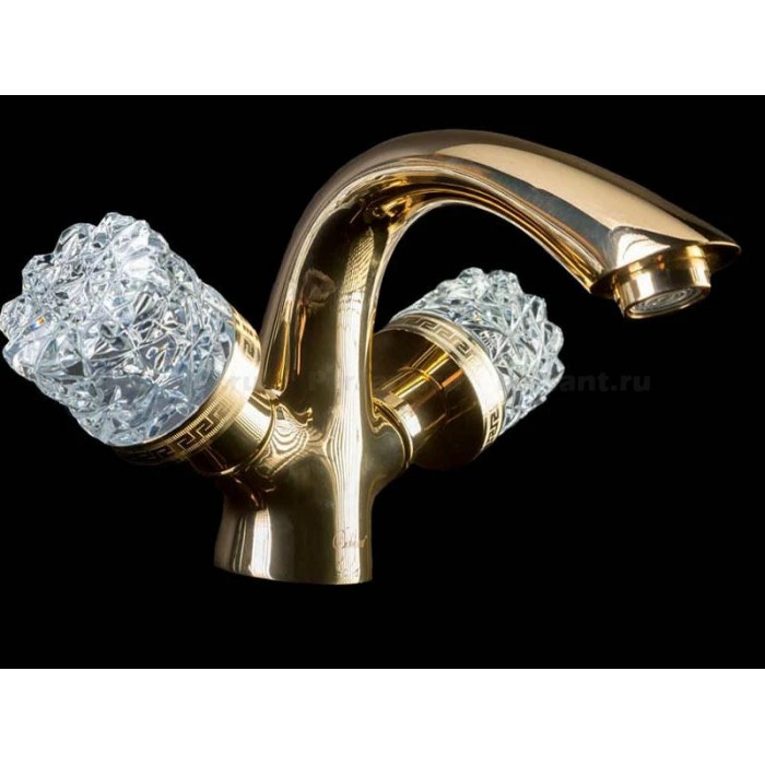 Смеситель для раковины Boheme Crystal 291-CRST золото глянцевое