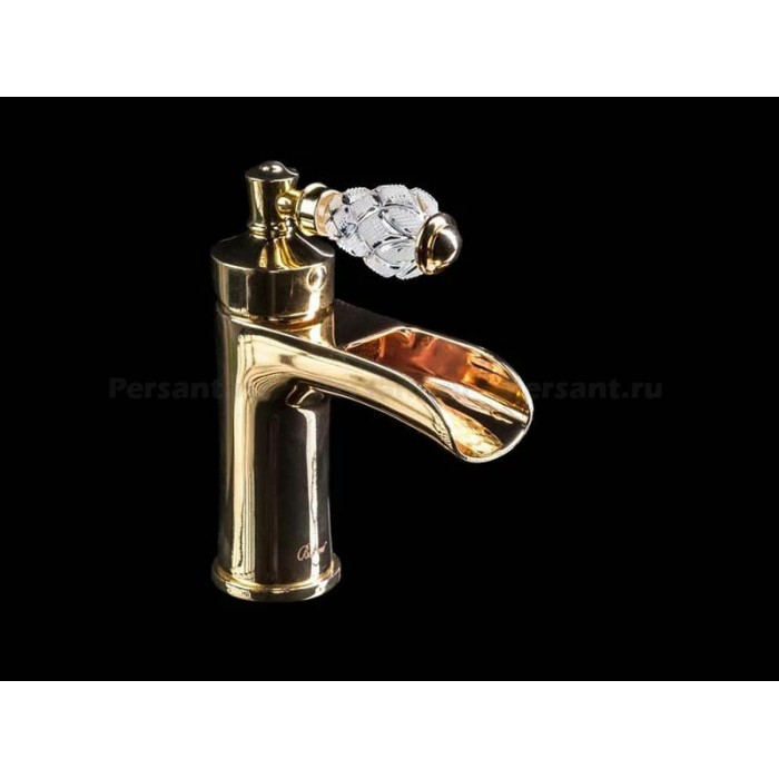 Смеситель для раковины Boheme Vogue Crystal 211-CRST золото
