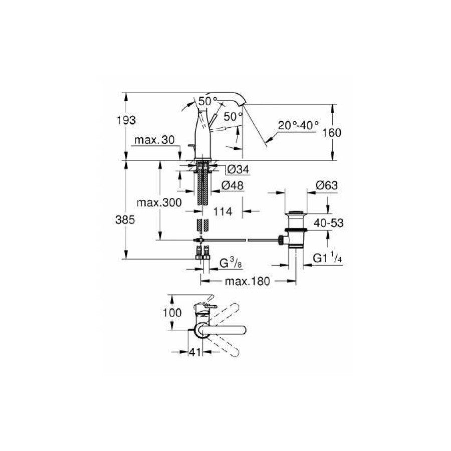 Смеситель для раковины GROHE Essence New 23462GL1