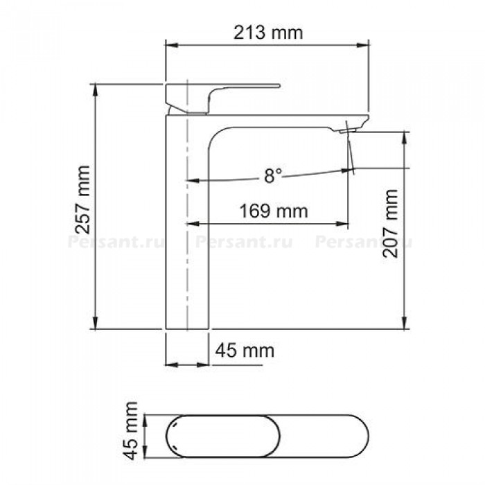 Смеситель для раковины WasserKraft Dinkel 5803H хром