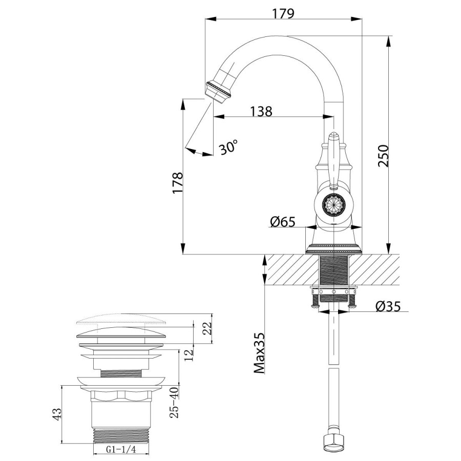 Смеситель для раковины Lemark Spark LM6707RG