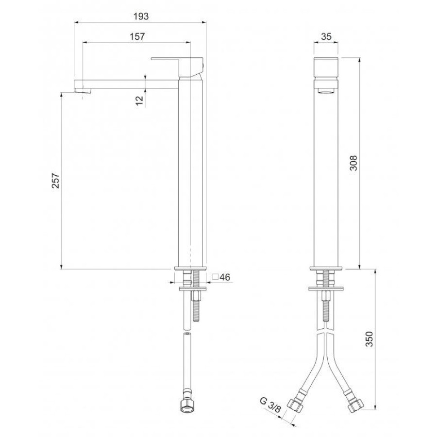 Смеситель для раковины Cezares PRIZMA PRIZMA-LSM1-A-03/24-W0