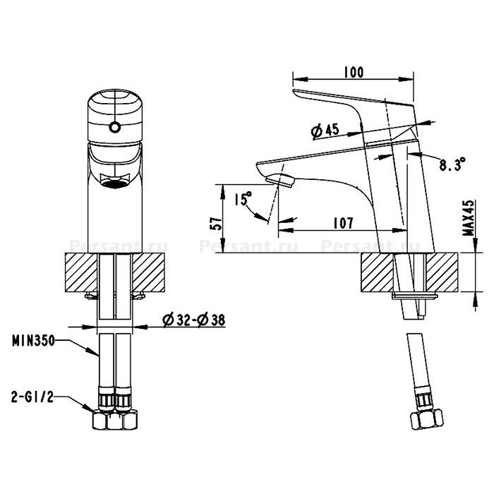 Смеситель для раковины Bravat DROP F14898C-1 хром