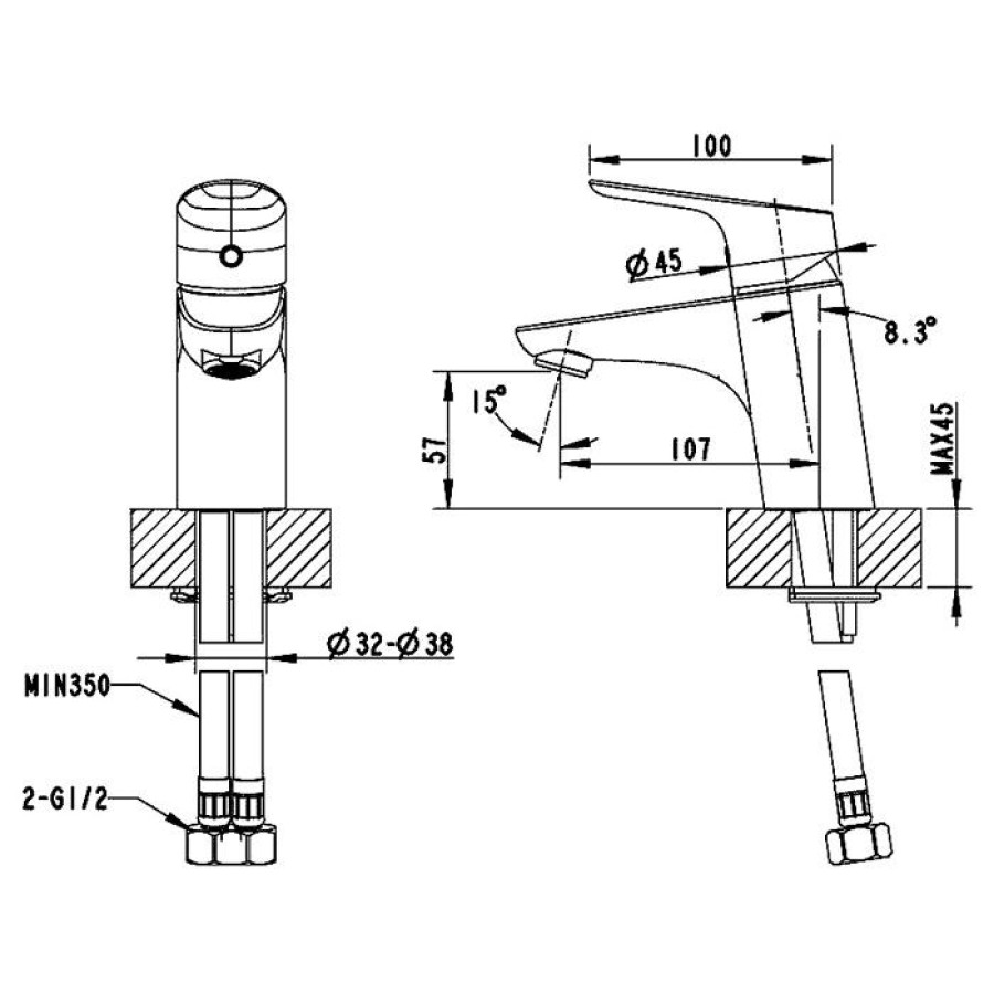 Смеситель для раковины Bravat DROP F14898C-1