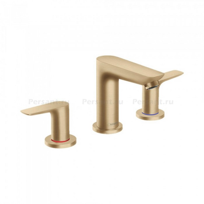 Смеситель для раковины hansgrohe Talis E 71733140 на 3 отверстия, со сливным гарнитуром, шлифованная бронза