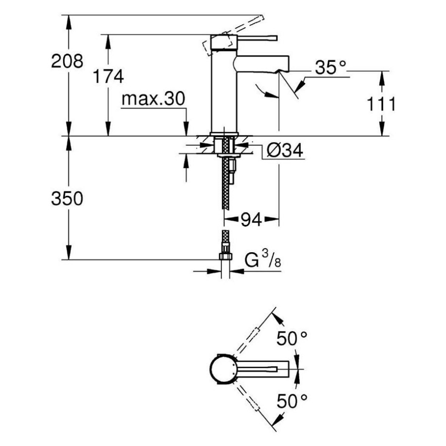 Смеситель для раковины Grohe Essence 34294001