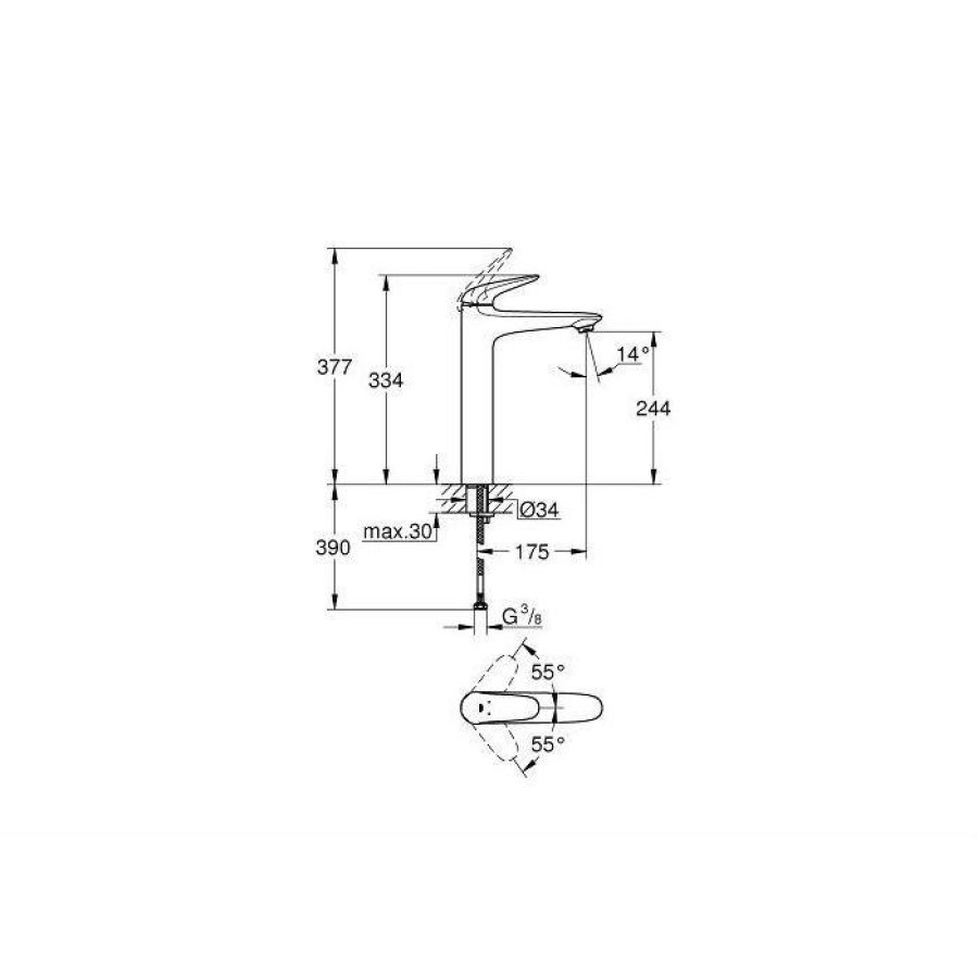 Смеситель для раковины Grohe Eurostyle 2015 Solid 23719003