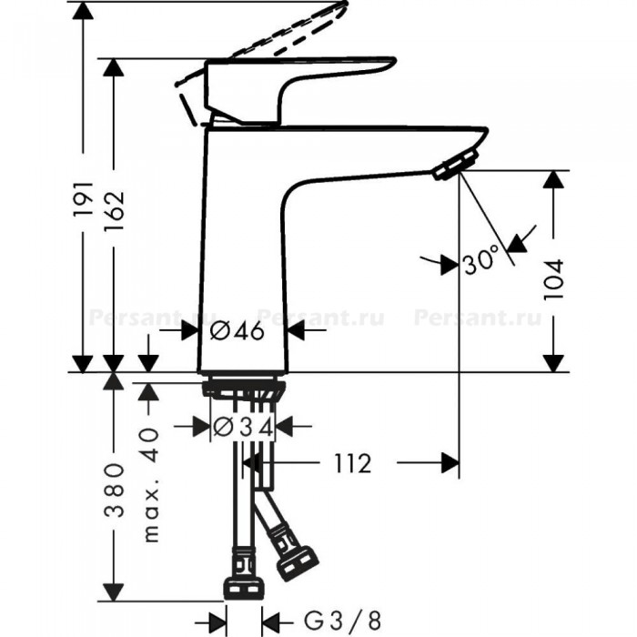 Смеситель для раковины hansgrohe Talis E 71711000 хром