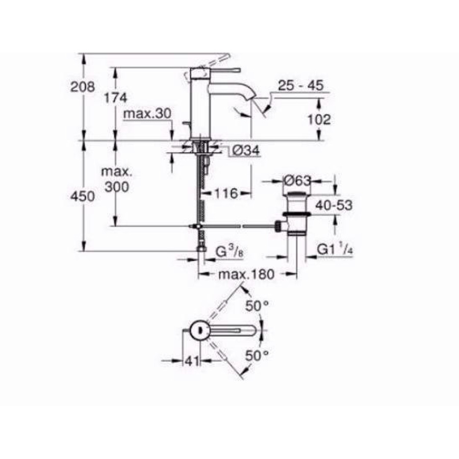 Смеситель для раковины Grohe Essence New 23589001