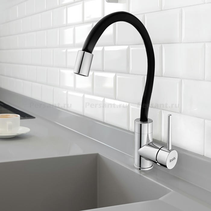 Смеситель для кухни IDDIS Kitchen 360 K36SBJBi05 с гибким изливом, хром/черный