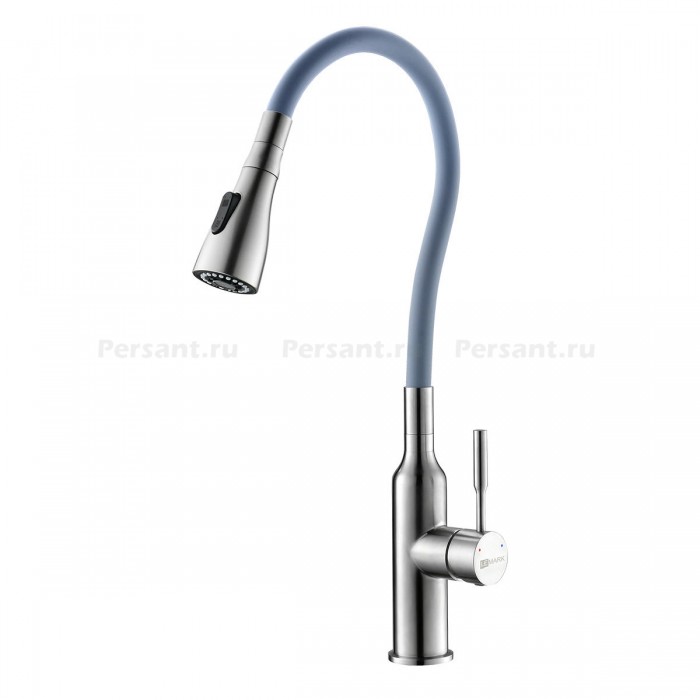 Смеситель для кухни Lemark Expert LM5082S-Gray с гибким изливом, сталь/серый