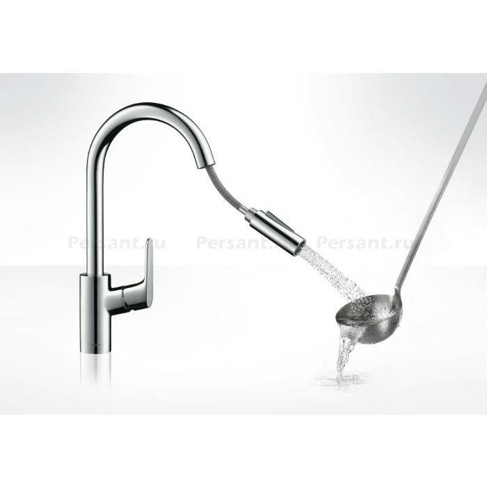 Смеситель для кухни Hansgrohe Focus 31815000 с выдвижным изливом, хром