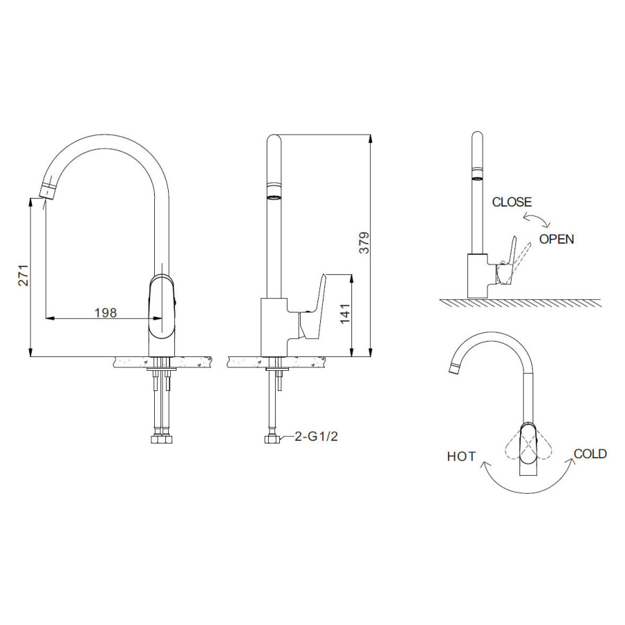 Смеситель для кухни Bravat PURE F7105161C