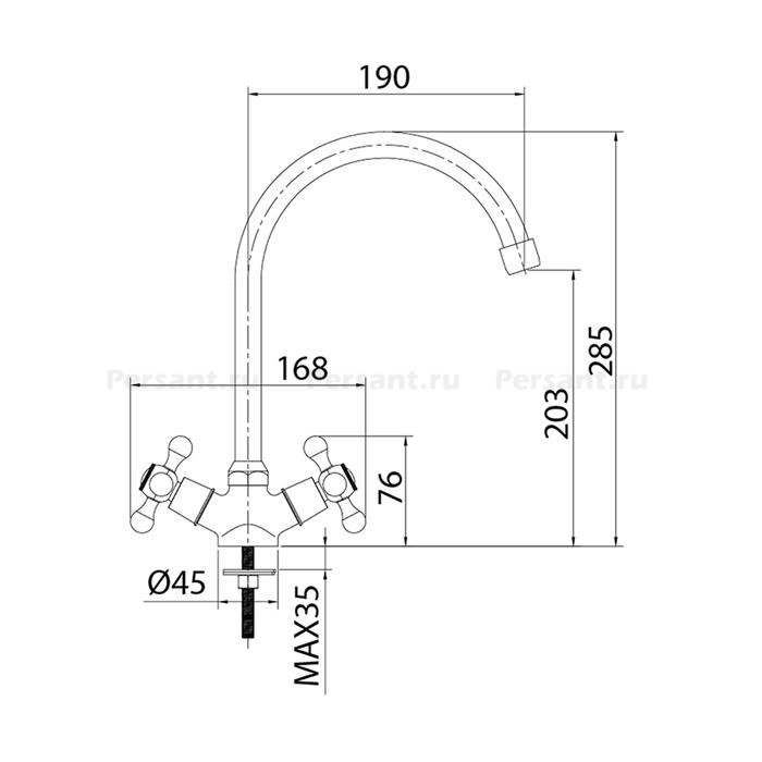 Смеситель для кухни Milardo Duplex DUPSB0JM05 хром