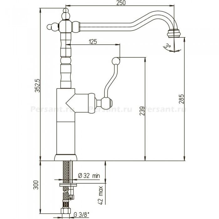 Смеситель для кухни Paini Duomo 88F3572LL2SKM