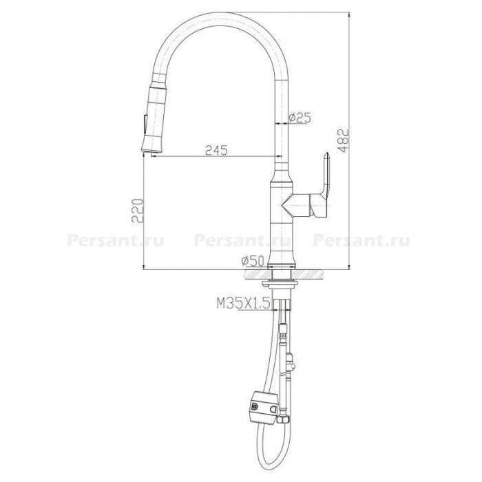 Смеситель для кухни BelBagno BB-LAM38-IN сталь