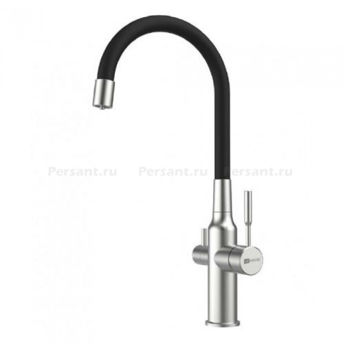 Смеситель для кухни Lemark Expert LM5083S-Black с подключением к фильтру, сталь/черный