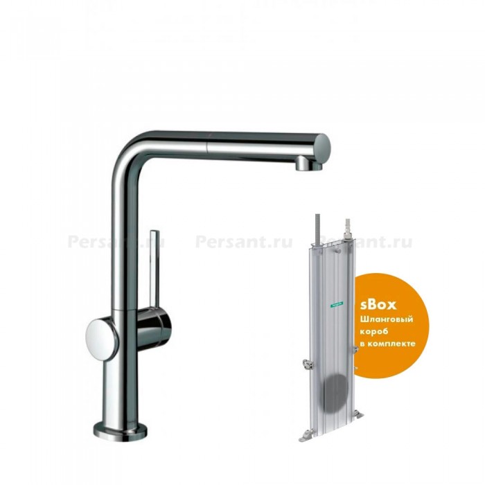 Смеситель для кухни hansgrohe Talis M54 270 1jet sBox 72809000 с выдвижным изливом, хром