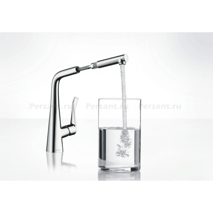 Смеситель для кухни Hansgrohe Metris 14821000 с выдвижным изливом, хром