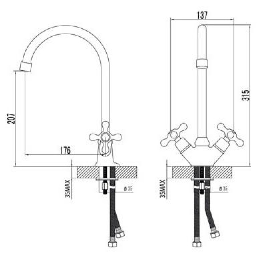 Смеситель для кухни Lemark Standard LM2105C