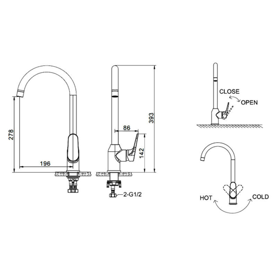 Смеситель для кухни Bravat Eler F7191238CP-RUS