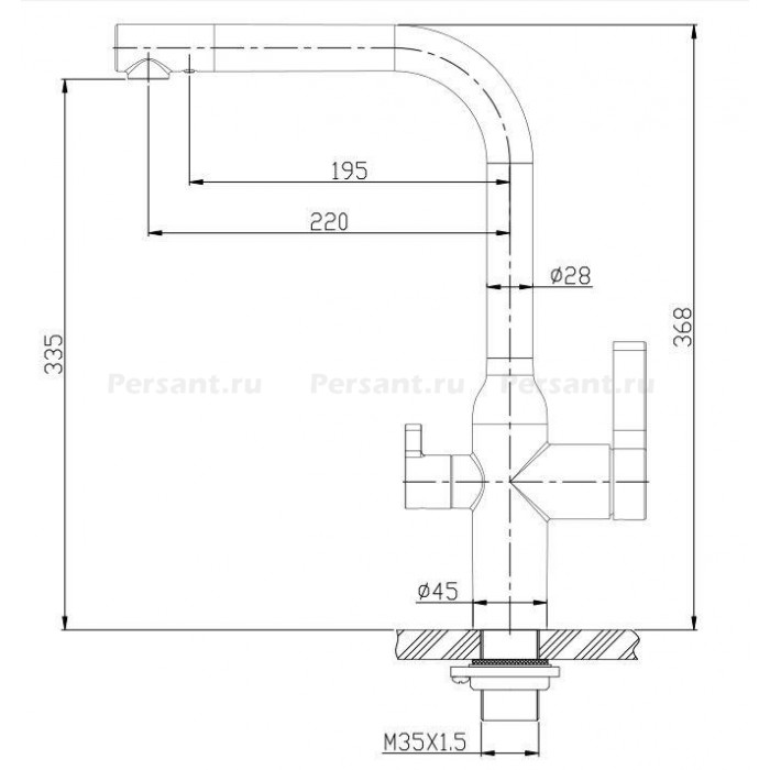 Смеситель для кухни BelBagno BB-LAM57-IN с подключением фильтра, сталь