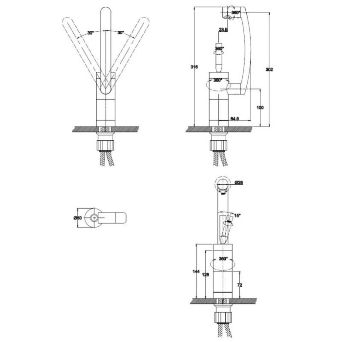 Смеситель для кухни Kaiser Merkur 27033