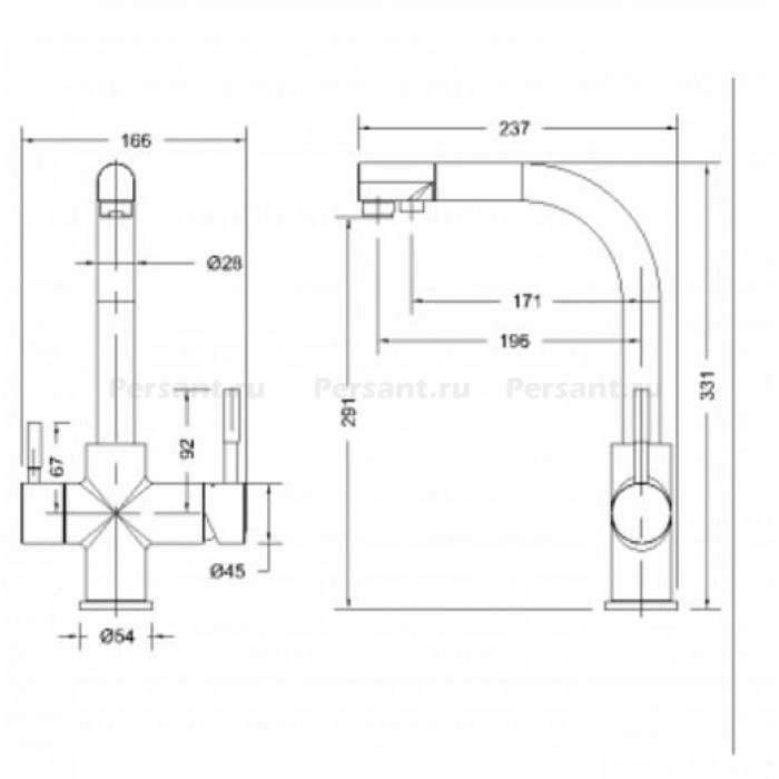 Смеситель для кухни Bravat Palace F729261CP-RUS с подключением фильтра. хром
